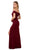 Nox Anabel - K401 Off Shoulder High Slit Long Dress In Red