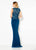Cameron Blake - 219678 Beaded V-Neck Sheath High Low Dress In Green