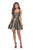 La Femme - 28181 Metallic Scoop A-Line Cocktail Dress In Gold and Black