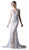 Cinderella Divine - KC1756 Lace Deep V-neck Trumpet Dress With Train In White