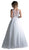 Cinderella Divine - KC1760 Vine Appliques A-Line Dress In White