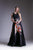 Cinderella Divine - KC1813 Beaded Lace Two Piece Floral Satin Gown In Black and Print