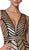 Cinderella Divine - KC19025 Two Tone Sequined Deep Vneck Mermaid Dress In Black and Gold