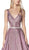 Cinderella Divine - KC19053 Embellished Plunging V-neck Ballgown In Pink