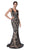 Cinderella Divine - KC19067 Sleeveless Deep V neck Embellished Gown In Black and Nude