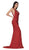 Cinderella Divine - KC19067 Sleeveless Deep V neck Embellished Gown In Red