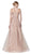 Cinderella Divine - KC19070 Embellished Lace Off-Shoulder Tulle Gown In Pink