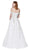 Cinderella Divine - KC19070W Beaded Lace Off-Shoulder Tulle Ballgown In White