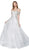 Cinderella Divine - KC19070W Beaded Lace Off-Shoulder Tulle Ballgown In White