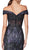 Cinderella Divine - KC874 Beaded Lace Off-Shoulder Dress In Black and Purple