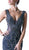Cinderella Divine - KD029 Beaded Deep V-neck Trumpet Dress In Blue