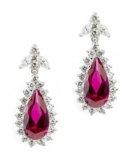 CZ By Kenneth Jay Lane - Ruby Teardrop Earrings