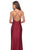 La Femme - 28206 Long Crisscross Strapped High Slit Sheath Gown In Red