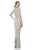 Terani Couture - 1611M0630A Embellished Bateau Sheath Dress in Silver