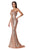 Cinderella Divine - KV1026 Sequined Long Mermaid Dress With Train In Pink and Gold