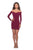 La Femme - 28212 Long Sleeve Fitted Short Dress In Red