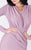 MNM COUTURE - L0002B Long Sleeve V-neck Trumpet Dress In Pink and Silver