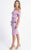 MNM COUTURE - L0003 Folded Off Shoulder Peplum Sheath Dress In Purple
