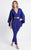 MNM COUTURE - L0025 Cape Sleeve Ankle Length Jumpsuit In Blue