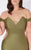 MNM COUTURE - L0044 Tapered V Neck Mermaid Gown In Green