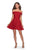 La Femme - 28122 Off Shoulder Short Lace Dress In Red