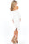 Rachel Allan LBD - L1121 Long Sleeve Off Shoulder Jersey Dress in White