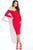 Rachel Allan LBD - L1121 Long Sleeve Off Shoulder Jersey Dress in Red