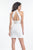 Rachel Allan LBD - L1135 Two Piece Halter Sheath Dress in White
