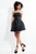 Rachel Allan LBD - L1137 Strapless Pleat Accented A-Line Dress in Black