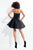 Rachel Allan LBD - L1137 Strapless Pleat Accented A-Line Dress in Black