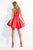 Rachel Allan LBD - L1137 Strapless Pleat Accented A-Line Dress in Red