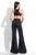 Rachel Allan LBD - L1141 Embellished Illusion Jewel Jumpsuit in Black