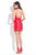 Rachel Allan LBD - L1146 Embellished Halter Sheath Dress in Red