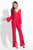 Rachel Allan LBD - L1156 Bell Sleeve Beaded Lace Jumpsuit in Red