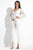 Rachel Allan LBD - L1156 Bell Sleeve Beaded Lace Jumpsuit in White