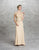 Aspeed Beaded Sheer Peplum Long Sheath Dress L1473  in Neutral
