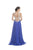 Aspeed Design L1640 Jeweled Plunging V-neck Prom Dress In Blue