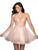 Blush by Alexia Designs - 11827 Beaded Deep V-neck Tulle A-line Dress In Pink and Neutral