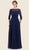 Rina Di Montella - RD2626 Embellished Illusion Bateau Chiffon Dress in Blue