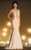 MNM Couture - L5016W Beaded Halter Neck Mermaid Evening Gown in Neutral
