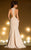 MNM Couture - L5016W Beaded Halter Neck Mermaid Evening Gown in Neutral