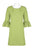 Nina Leonard - L6832B Balloon Hem Quarter Length Sleeve Shift Dress In Yellow and Green