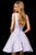 Sherri Hill - 52177 Deep V-neck Short Brocade A-line Dress In Purple