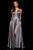 Sherri Hill - 52410 Sleeveless V Neck Silk Charmeuse A Line Dress In Gray