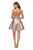 La Femme - 28181 Metallic Scoop A-Line Cocktail Dress In Pink and Gold