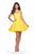 La Femme - 27334 Strapless Lace Sweetheart A-line Dress In Yellow