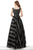 Jovani - 68059 Sleeveless V-Neck Embellished A-line Dress In Black and White