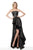 Jovani - 64140 Strapless Ruffled High low Dress In Black