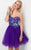 Blush - Strapless Sequined Short Dress 9414 in Purple