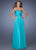 La Femme - Strapless Sweetheart Dress in Blue and Green